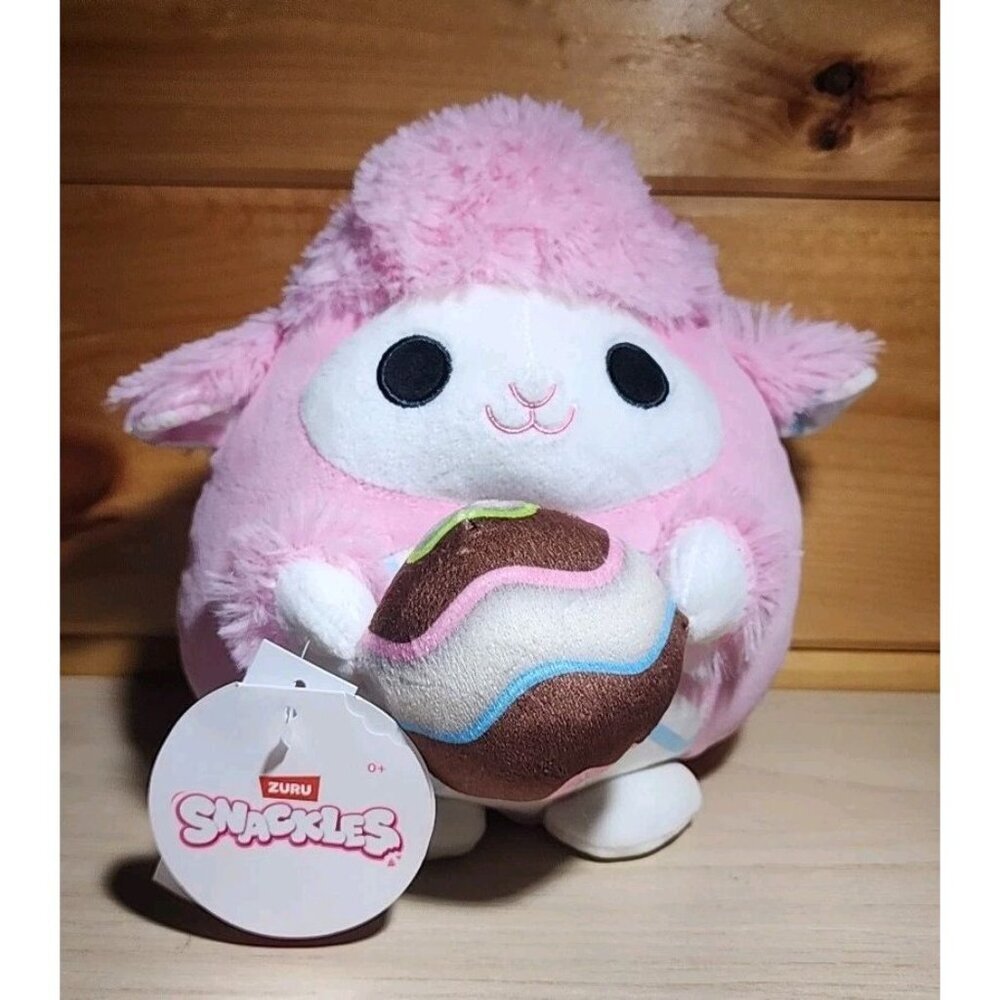 NEW Zuru Snackles Anna Pink Lamb Plush - Easter Egg Pink 8.5 Inches Tall
